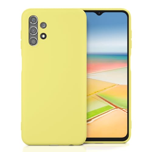 SYMOCA TPU Silikon Hülle für Samsung Galaxy A13 4G Slim Ganzkörper Schutzhülle Stoßfest Cover mit Mikrofaser Futter Kompatibel mit Galaxy A13 6,6 Zoll (Gelb)