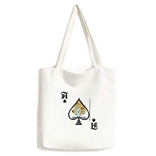 Sac à main Chine carte touristique Hong Kong poker spade lavable