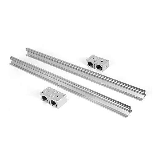 VEVOR Rails De Guidage Linéaire SFC20 1000mm - 2 Rails + 4 Blocs SC20 + 4 Supports, Haute Précision