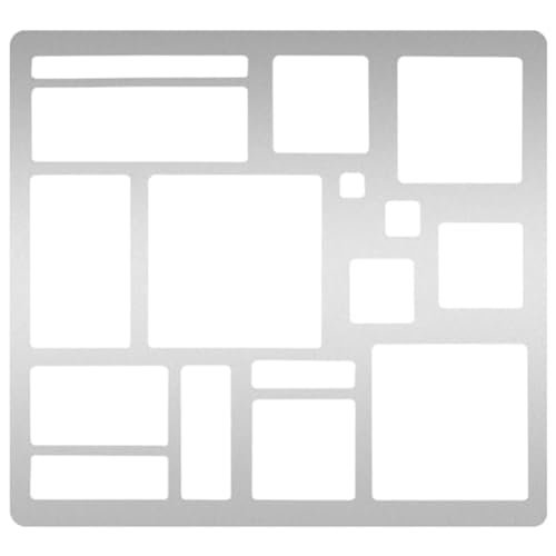 UNICRAFTALE Metallschablone Quadratische Ausschnittschablone Rechteckige Metallvorlage Edelstahl Tagebuchschablonen Geometrische Vorlage Malschablone Für Heimwerker Scrapbooking Fotogravur Schmuck