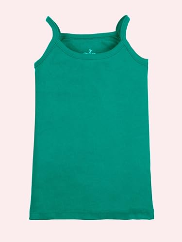 Image of KiddoPanti Girls 100% Cotton Rib Solid Camisole Tank Top Pack of 3