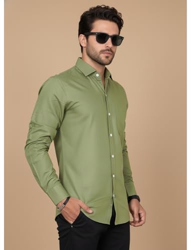 Image of Diverse Men's Solid Formal Shirt | Premium Poly Cotton Full Sleeve Regular Fit Shirt for Men | Stylish Office, Business & Casual