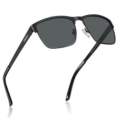 CARFIA Polarisierte Herren Sonnenbrille Metallrahmen UV 400 Fahrerbrille