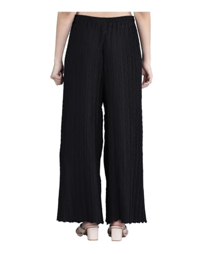Image of Pack of 2 Women Palazzo Pants | Wide Leg Loose Fit | Combo Pack | Free Size | Stretchable Waist | Casual Wear, Office Wear, Home Wear Palazzo