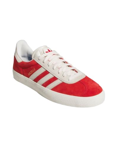 adidas Gazelle ADV Shoes, Better Scarlet/Chalk White/Gold Metallic, Men 12