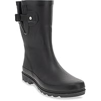 Western Chief Women Solid Mid Height Waterproof Rain Boot, Black Matte, 5 UK