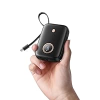 PowerBank Klein Aber Stark mit USB-C Kabel, Mini Power bank 10000mAh 22.5W Schnellladefunktion, Externe Handyakkus USB C Input&Output Akkupack für iPhone 16/15 Serie, Samsung, Google, Android und mehr