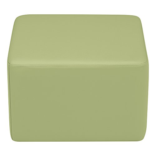 Image of Sprogs 12 inch H Structured Cube Stool -Flexible Modular Collaborative Soft Seating for Office, Home, Lounge and School Classrooms with Durable Frame & Set of 6 inch Legs Add-on -Fern Green