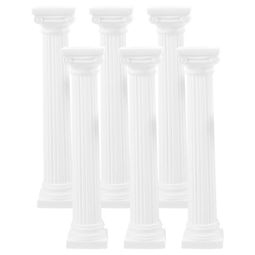 Happyyami 6Pz Colonne Romane Decorazione Per Photo Props Colonne in Plastica Bianche Per Decorazione Di Eventi E Scene 6 Pollici Quadrate