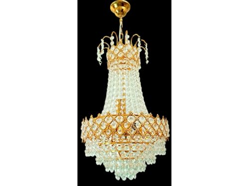 Image of Zingy Chandelier Ceiling Lamp 300mm Glass Crystal Big Size Jhumar Lamp fo Living Room /Hall (30 * 70 CM) (Bulb not Inluded) Holder Type E14