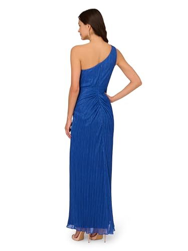 Image of Adrianna Papell One Shoulder Pleated Draped Starburst Gown