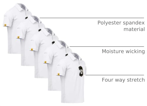 Image of ZITY 5 Pack Mens Polo Shirt Short Sleeve Sports Golf Tennis T-Shirt Moisture-Wicking Summer Shirts