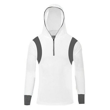 Men's Quick Dry Bamboo Fiber Long Sleeve Breathable Fishing Shirts UV Sunscreen Cloth With Hood-White-XL-picture-31