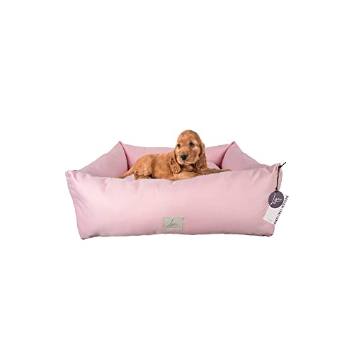 Ligo Buddy-Cuccia per cani Lettino per cani idrorepellente antigraffio,realizzata in Italia.Cuscino Sfodrabile per Cane, uso interno/esterno. Antimacchia. S/M: 70 X 65 cm, ROSA