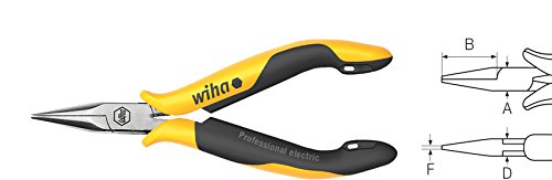 Wiha Z36012004SB"Professional ESD" Long Short Nose Plier, Yellow/Black, 120 mm
