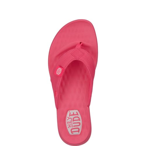 HEYDUDE Women's Christi Flip Mono Flip Flop Sandal, Electric Pink, Size 8 - image 3