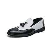 DXSYGMBN Men's Wingtip Tassel Penny Loafers Two Tone...