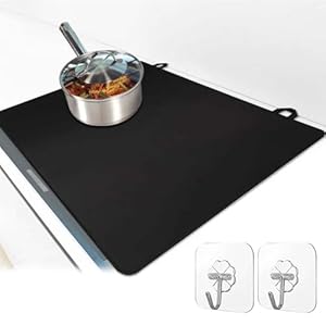 Vaileal Herdabdeckplatte Spritzschutz Küche Schwarz