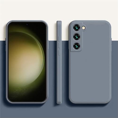 Coque silicone liquide Galaxy A52S S22 Ultra Note 20 : étui souple gris anti-rayure durable