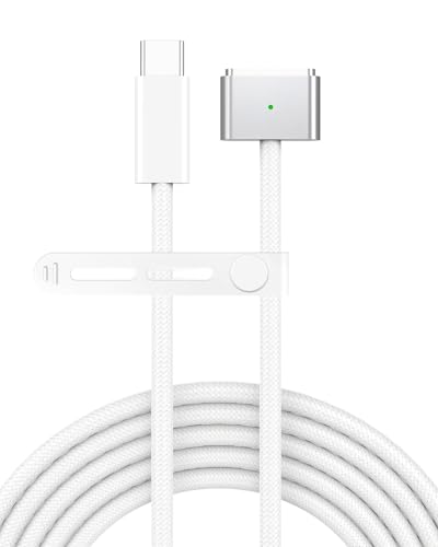 USB C to Magnetic 3 Charger Cable for MacBook Air 13.6 15 inch Mac Pro 14 16 M5 M4 M3 M2 M1 2026 2025 2024 2023 2022 2021 Braided Cord & LED Powerful Magnetic Super Durable Original Quality 6.6FT