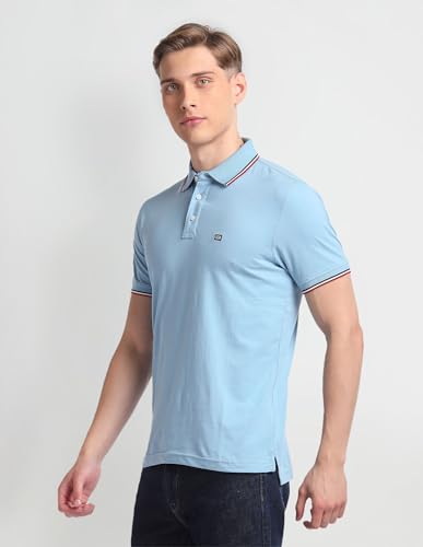 Image of Arrow Sport Men Regular fit Cotton Solid Short Sleeves Polo Shirt