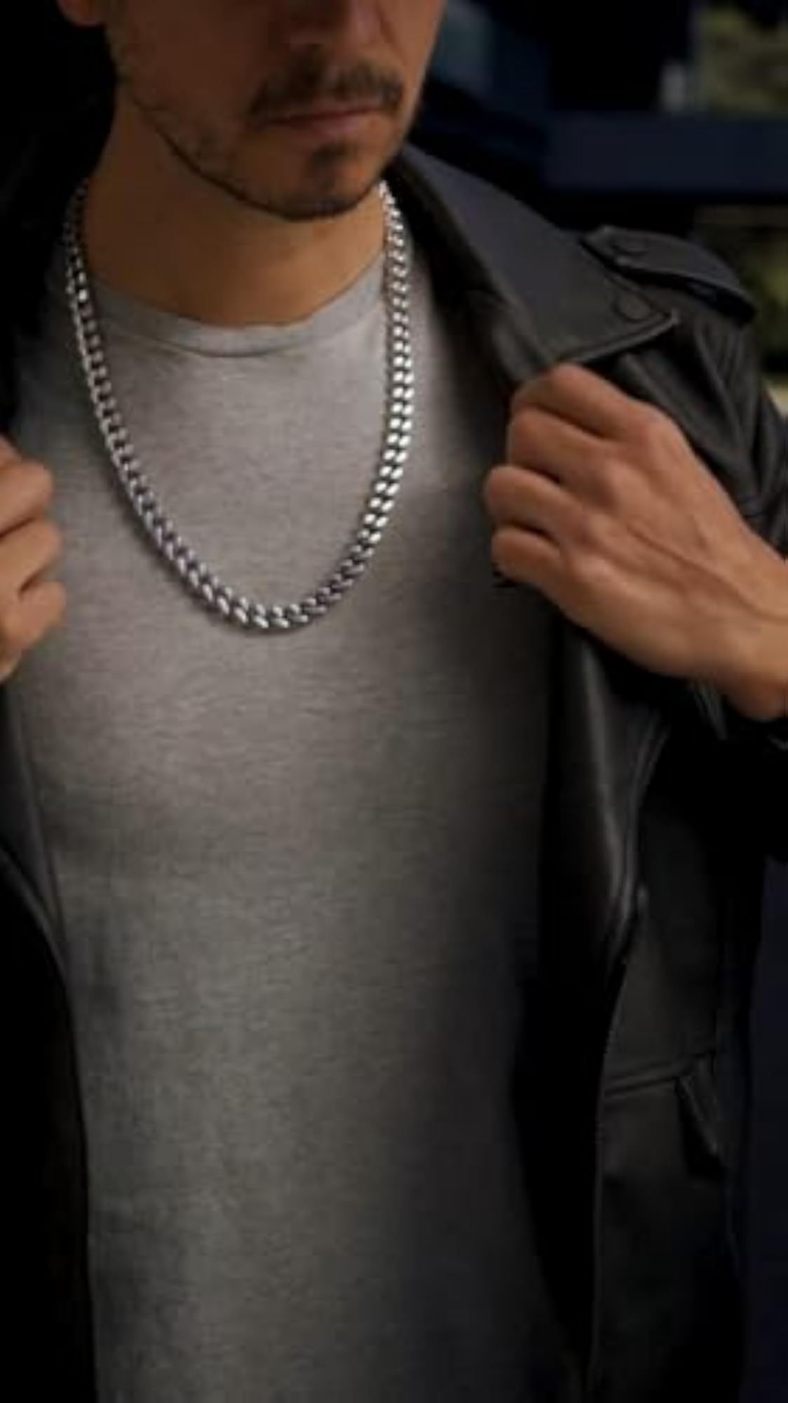 Men's Stainless Steel Cuban Link Chain Necklace Bracelet Set