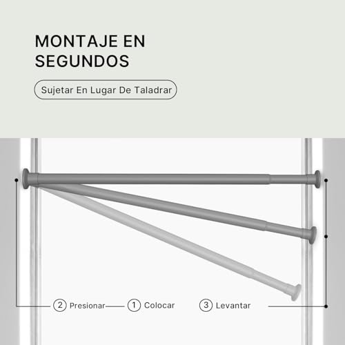 Shower Poles Extendable No Drill, No Rust, Heavy Duty Adjustable Curtain Rod, Tension Curtain Rail for Curtains Bathroom - Image 2