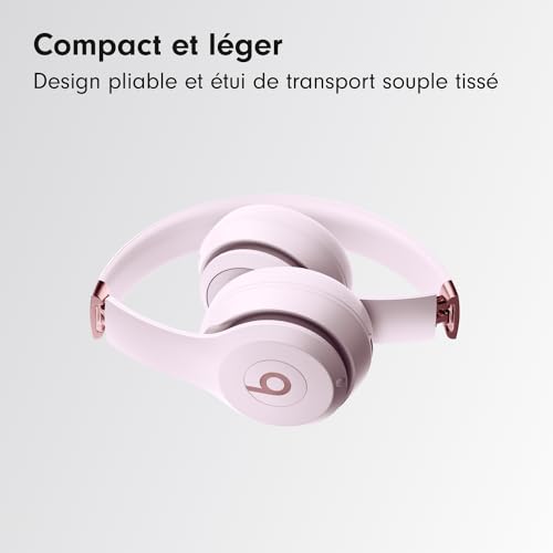 Beats Solo 4 – Casque Supra-auriculaire sans Fil Bluetooth, Apple et Android Compatible, 50 Heures d’autonomie - Rose pâle