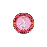 God’s Silliest Goose Cute Round Enamel Pin, Christian Silly Goose Pin Brooch, Religious Goose Humor Brooch Badge, Chaotic Christian Faith Lapel Badges, Funny Duck Humor Meme Gift For Religious Devotee Prayer Jesus & Animal Lover, Quirky Animal Accessories