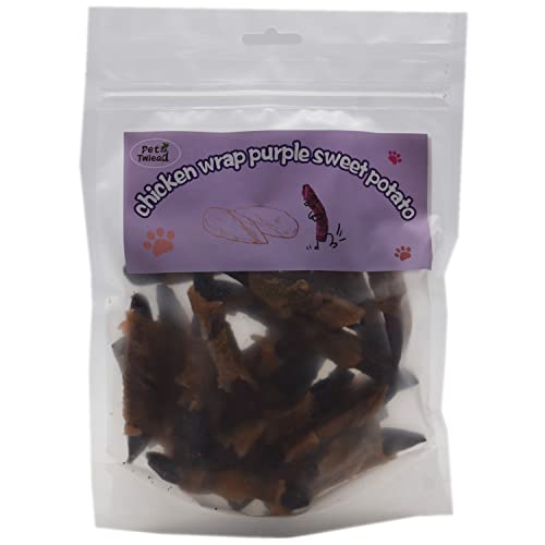 Healthy Treats for Dogs,Chicken Wrapped Orange & Purple Sweet Potato Dog Treats,Soft Snacks Suitable for Small Medium Large Dogs-Chicken Wrapped Purple Potato,8 oz