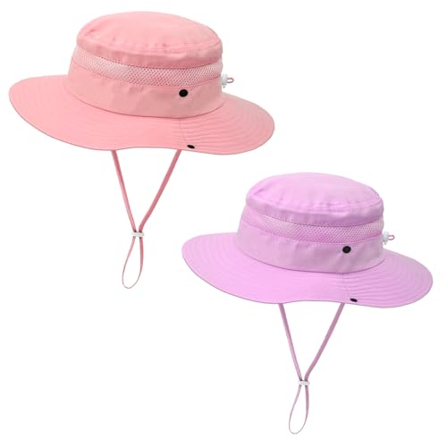 Image of Outdoor Kids Sun Hat for Boys Girls Wide Brim Mesh Bucket Hat UPF 50+ Sun Protection Breathable Summer Fishing Safari Hat