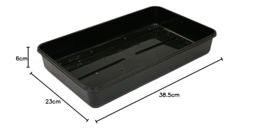Muddy Hands Pack of 6 - Heavy Duty Plastic Seed Trays Garden Greenhouse Seedling Growing Germination Tray (Come With Drainage Holes)