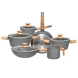 Jogo De Panelas Antiaderente Revestimento Cerâmico 4,5mm 6 Peças Elara Soft Ceram (Granito)