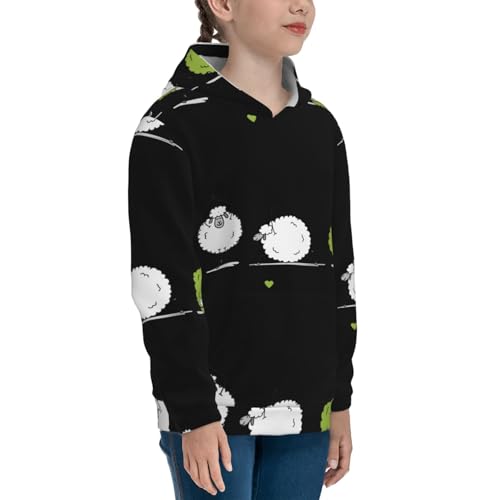 Funny Sheep Doing Yoga Kid Hoodies Boys Sweatshirts Girls Pullover with Pocket 6