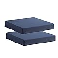 Patio Chair Cushions Set of 2 Non Slip Bottom Chair Pad with Ties waterproof Square Outdoor Seat Cushion Replacement for Garden Swing Furniture 20x20 Inch, Navy Blue