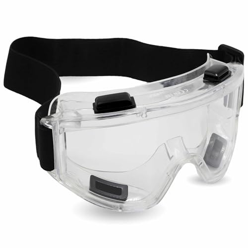 TECHZOCO Gafas de Seguridad, Transparentes, Talla única, 131 gramos, Material PVC y PC, Protección UV, Antivaho, Antirrayas