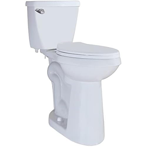 WinZo WZ5888C Extra Taller Two Piece Toilet Elongated Bowl with 21.25" Seat Height,1.28 GPF Front Flush for Seniors, White