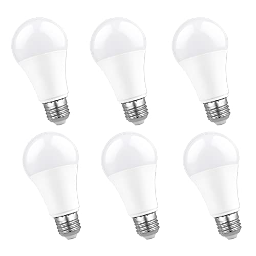 Lampadina LED E27 12W, Equivalenti a 100W, Luce Calda 2700K, 1200LM, 270 °, Non Dimmerabile, Lampada a Risparmio Energetico A60, Edison E27, per Applique, Lampade da Scrivania, 6 Pezzi