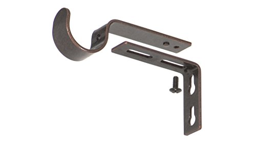 image for Ivilon Adjustable Brackets for Curtain Rods - for 1 or 1 1/8 Inch Rods