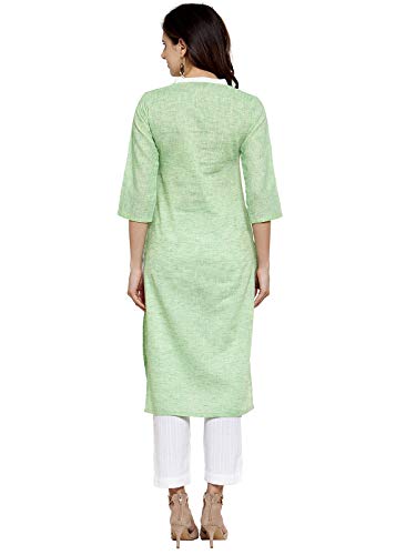 Image of Blue Printed Three Quarter Sleeves Cotton Kurti(XS to 7XL)