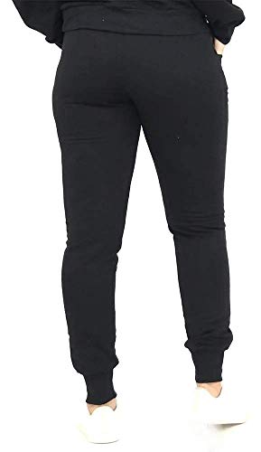 Calça Moletom Feminina Flanela Punho Bolso Cordão Inverno - Nexstar (M, PRETO)