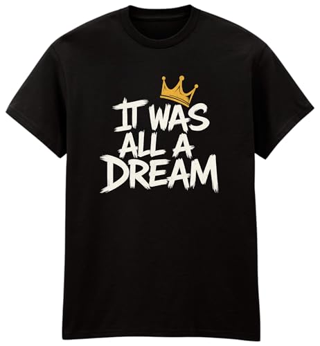 Valagico It was A Dream Tshirt Men Women Rap 1990s Music Hip Hop T-Shirt Black Rappers Quotes Retro - Size M