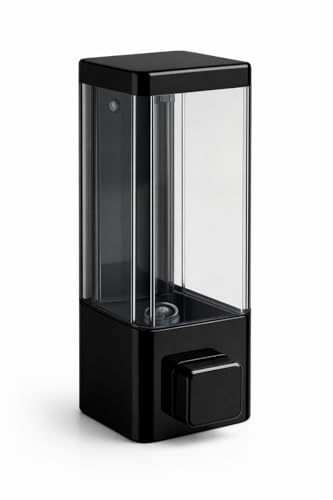Image of Wall Mounted Liquid Soap Dispenser | Manual Handwash & Sanitizer Dispenser | Refillable Bathroom & Kitchen Soap Dispenser | Leak-Proof Push Button Design | Black