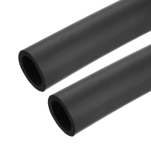 QUARKZMAN 2Pcs 1 m Aislamiento de Tuberías, Tubo Espuma Térmico de Diámetro de 50 mm, Espesor de Aislamiento de 7 mm, Revestimiento de Tuberías de Calefacción para Equipos de Fitness (Negro)