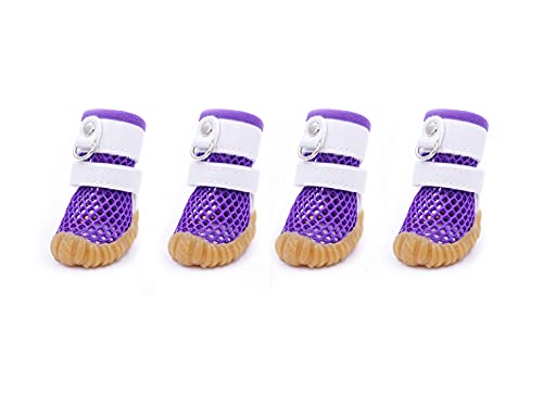 Petphindu Dog Shoes Breathable Mesh Dog Boots Dog Shoes Indoor Outdoor Dog Shoes Dog Paw Protector Non-Slip Dog Boots Summer Spring Pet Shoes #TOP8