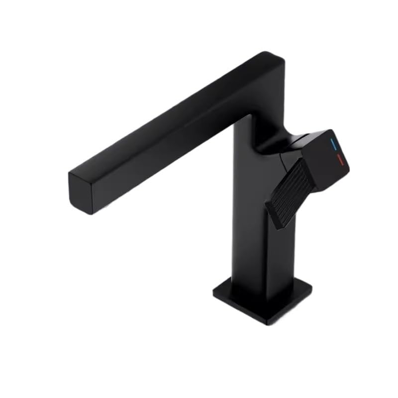 Robinet de lavabo mitigeur chaud et froid à levier unique noir