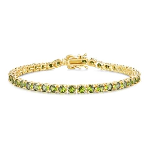 FANCIME August Birthstone Peridot Tennis Bracelet Cover