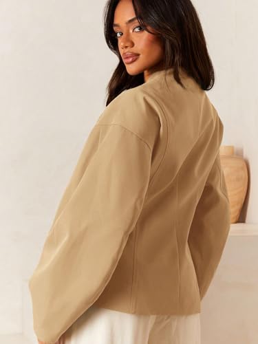 Khaki Long Sleeve Women’s Fall Winter Jacket – Perfectly Casual and Effortlessly Chic! - Image 2