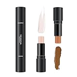 Duo Highlight & Contour Stick │ Mineral Cream Face Highlighter and Bronzer Pen│Non Stick Face Bright