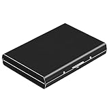 Masterstor 6 Slots RFID Blocking Metal Credit Card Holder Wallet for Men & Women, Shiny Black, 1 Pack, Card Holder